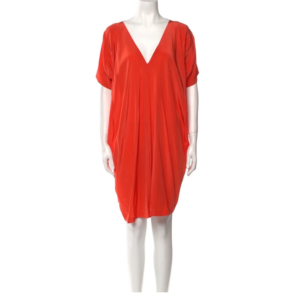NWT VINCE Orange Short Sleeve caftan mini dress Large